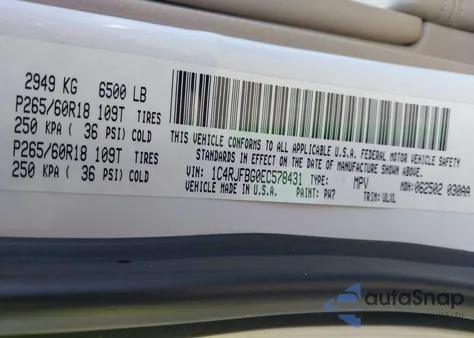 2014 Jeep Grand Cherokee Limited из США, поврежденный, VIN 1C4RJFBG0EC578431